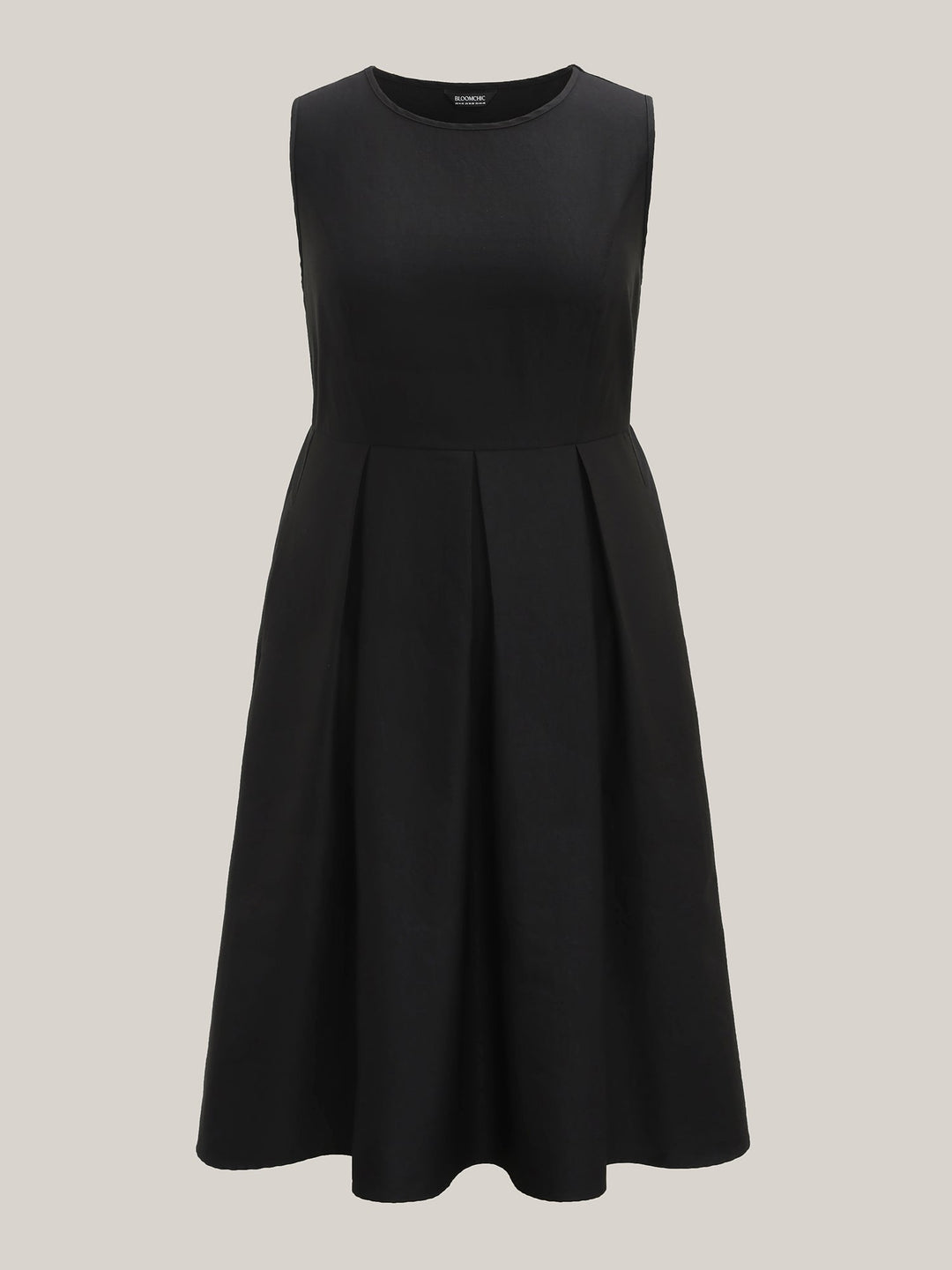 Classic Woven Inner Pleated Midi Dress