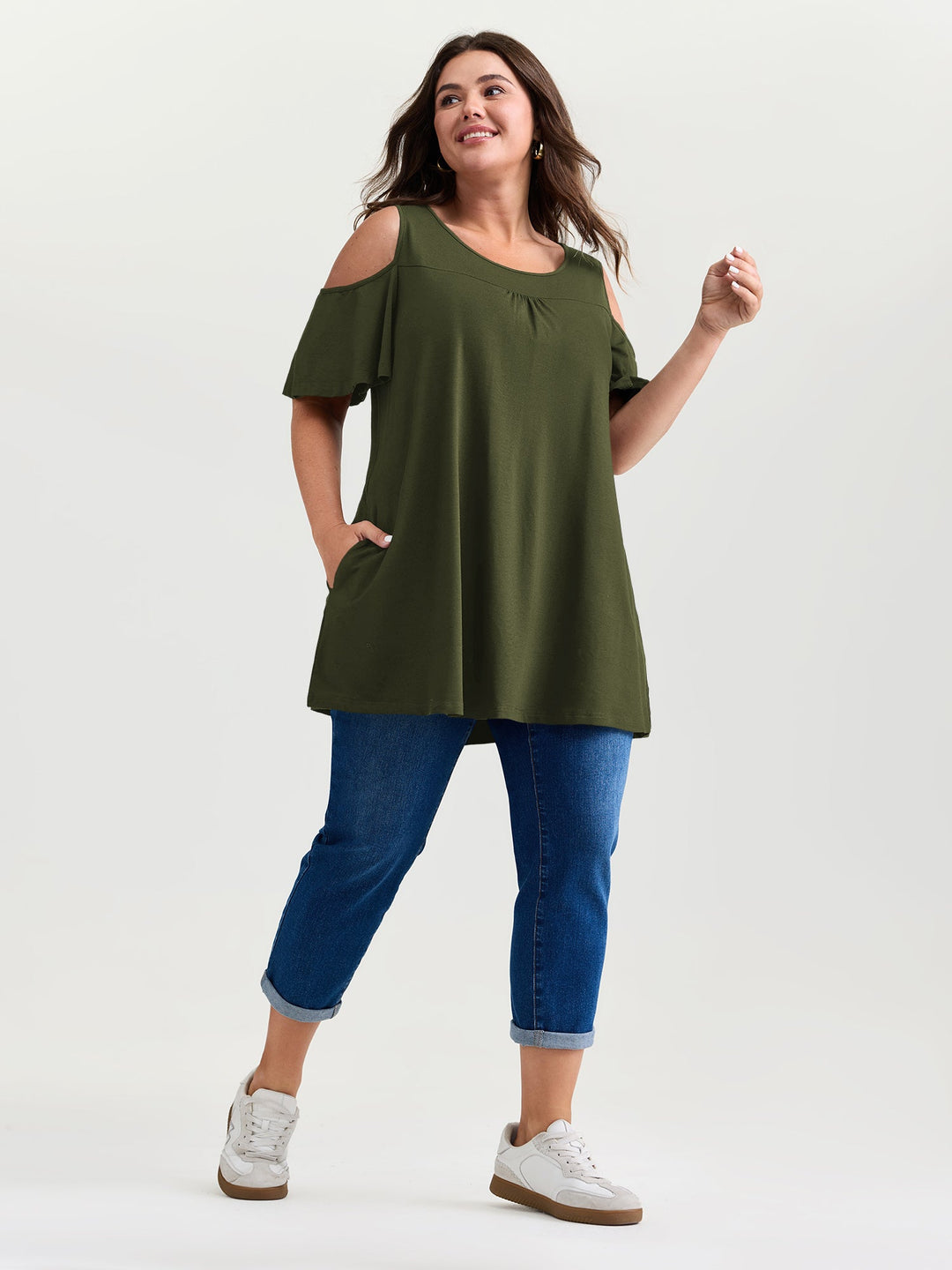 Supersoft Bust-Friendly Shoulder Cut-Out T-Shirt