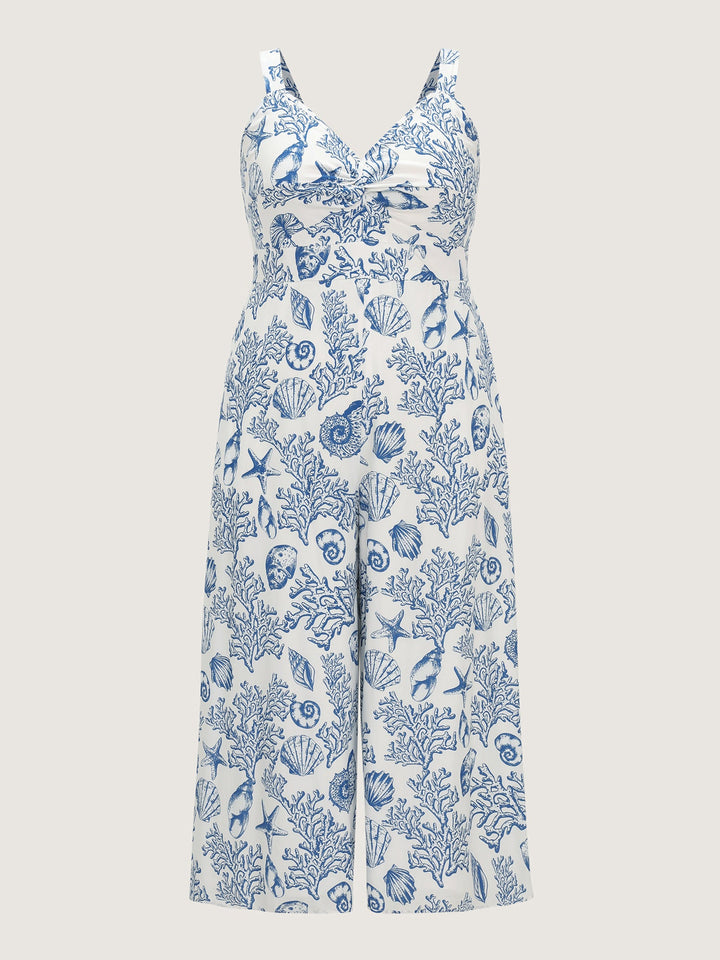 Island Escape Twist Front Wide-Leg Jumpsuit