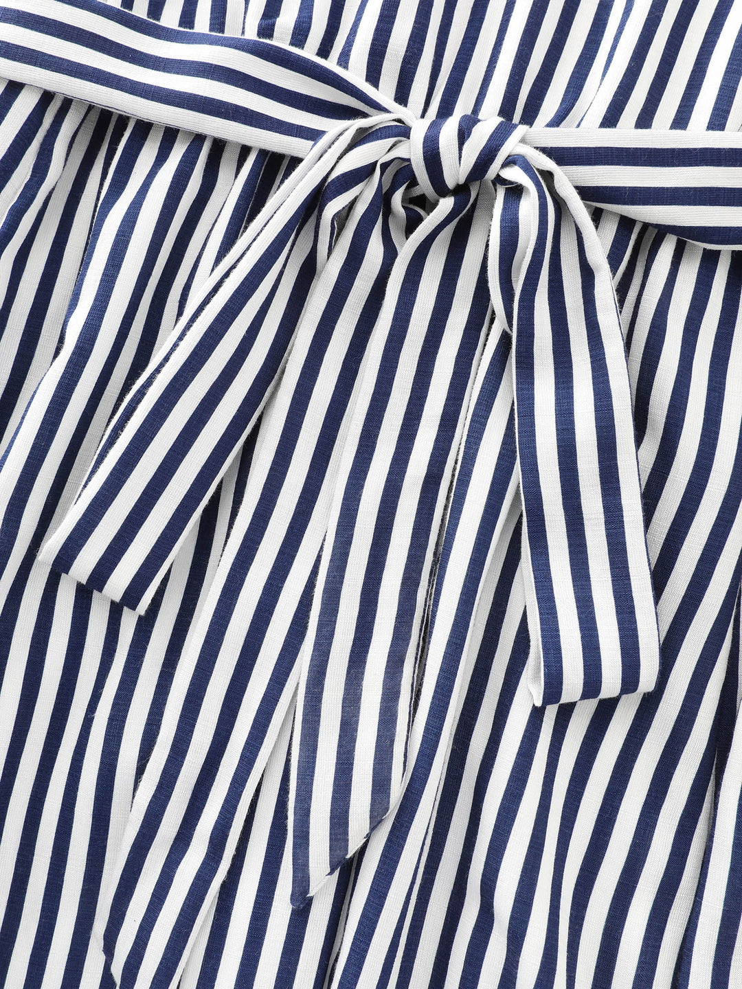 Nautical Stripe Waist-Tie Midi Dress