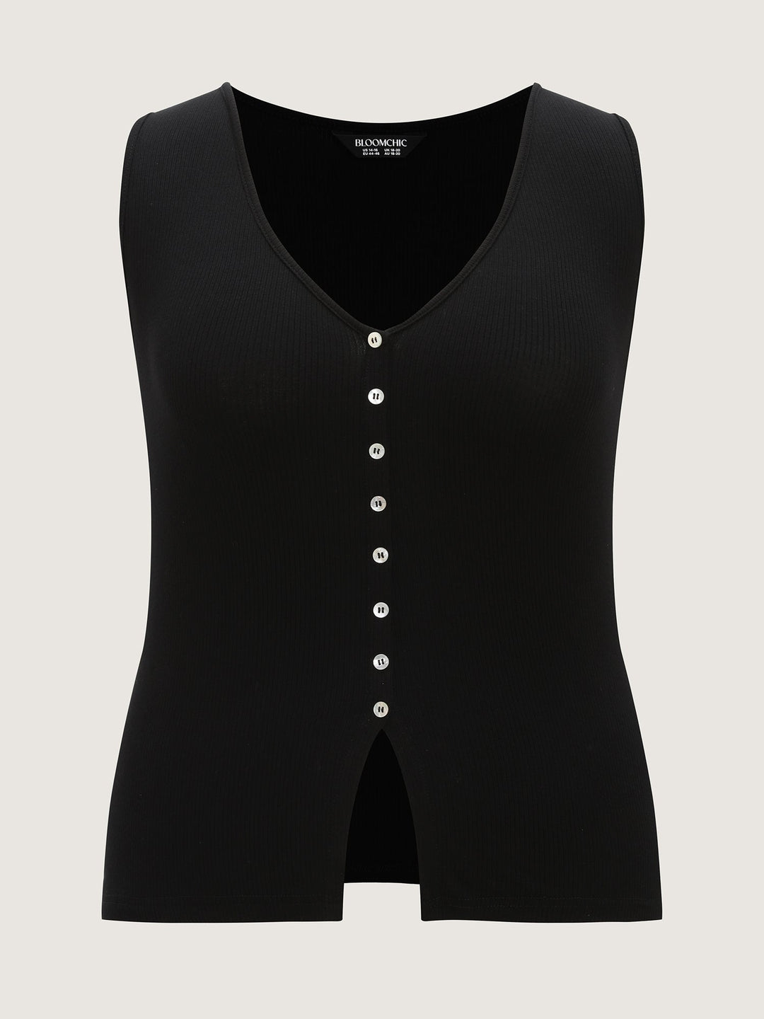 Stretchy Button-Front Tunic Style Top