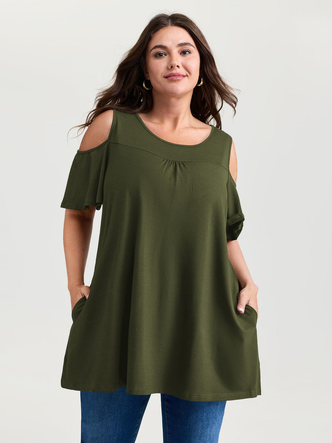 Supersoft Bust-Friendly Shoulder Cut-Out T-Shirt