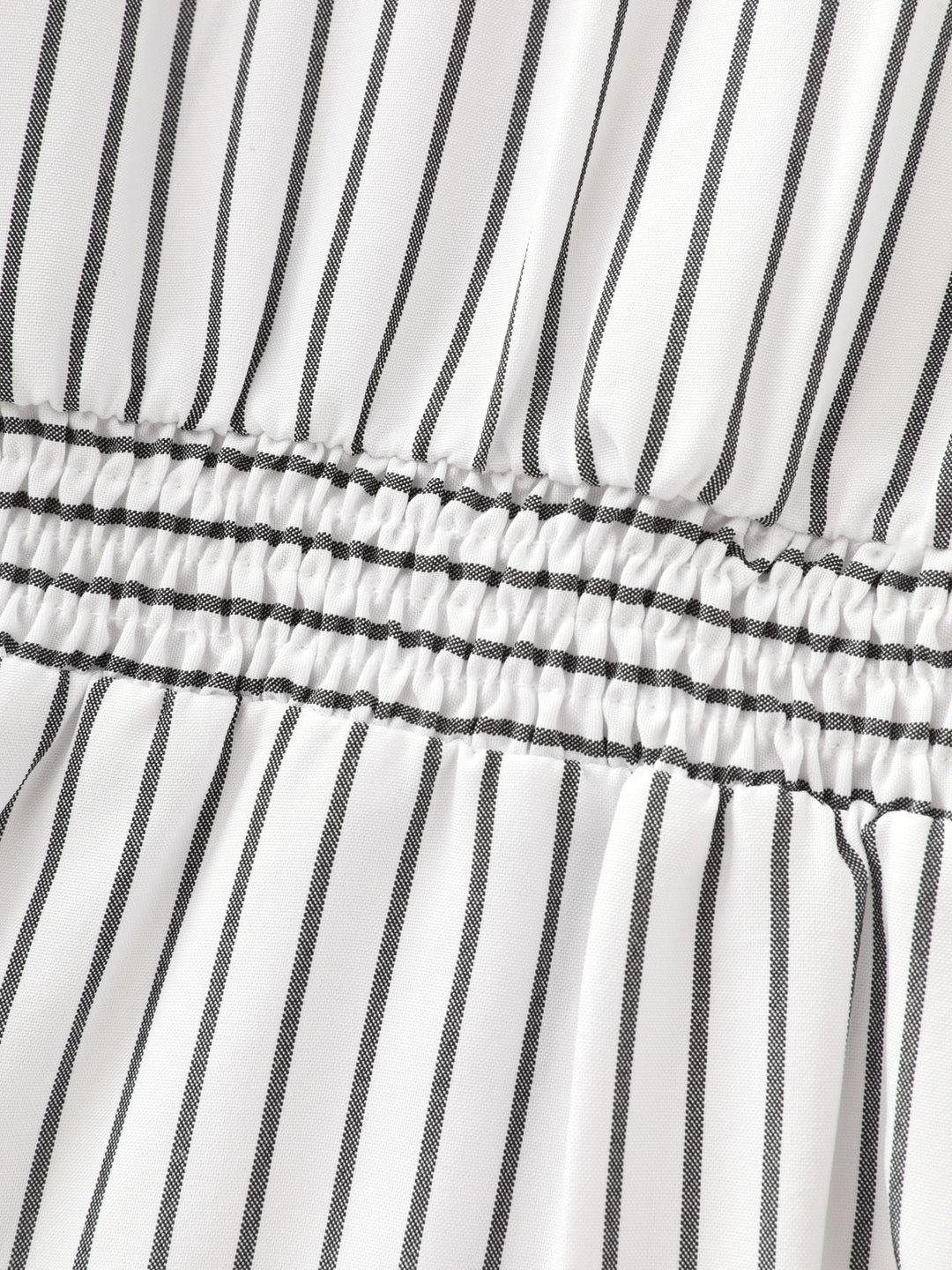 Striped Print Cinched-Waist Button-Down Shirt