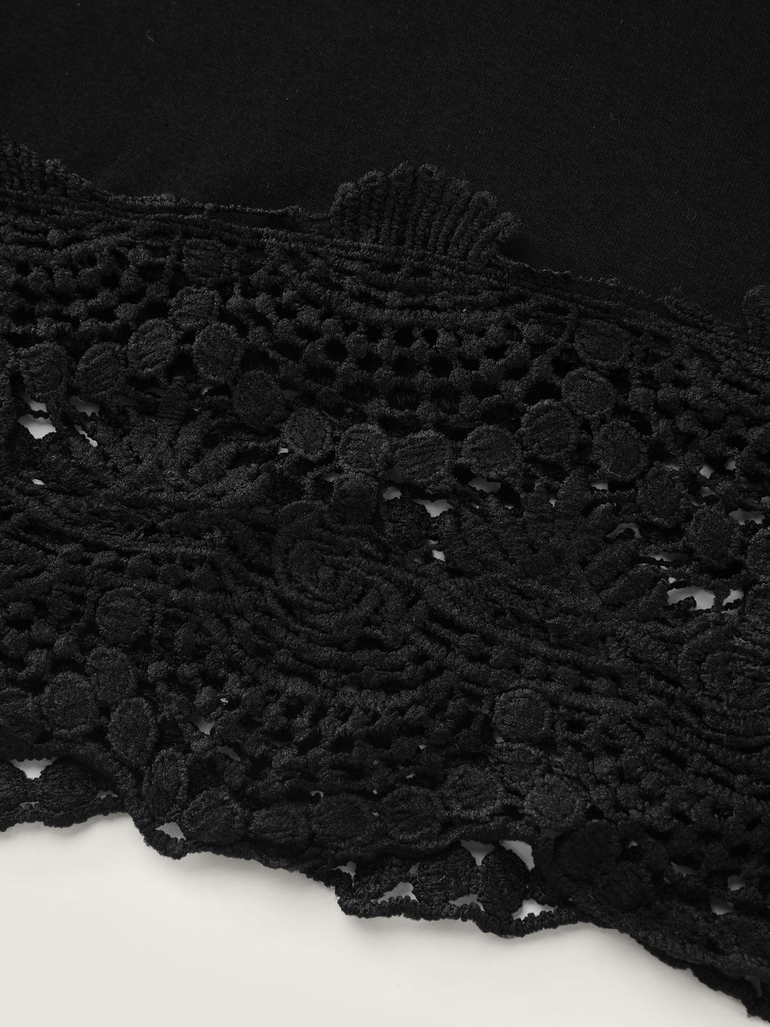 Lace Trim Flared Sleeve Ruched-Front Knit Top