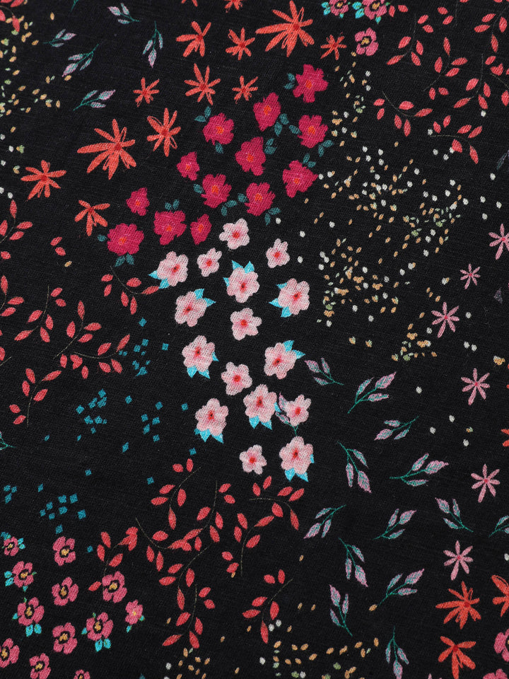 Pure Cotton Dense Floral Print T-Shirt