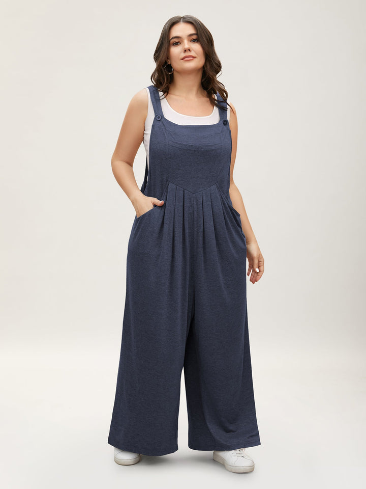 Supersoft Essentials Solid Pleated Pocket Jumpsuit