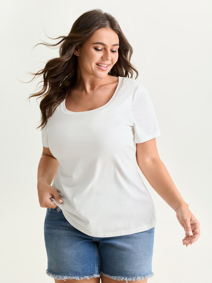 Supersoft Supportive Bra Square Neckline Fitted T-Shirt