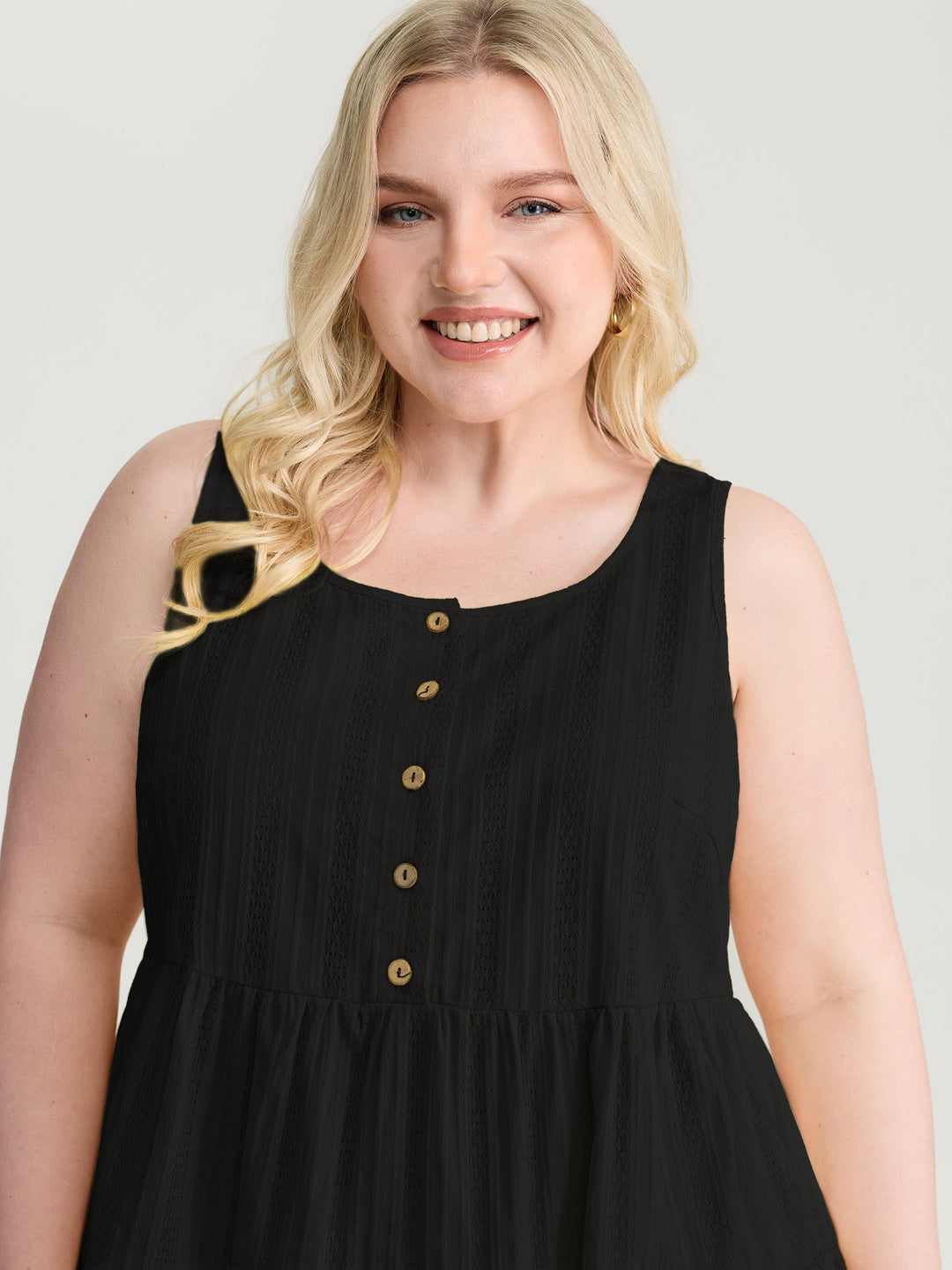 Pure Cotton Textured Tiered Tank Top