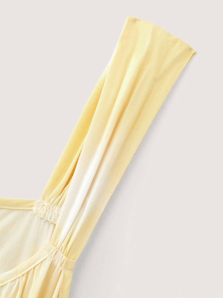Colorblock Tiered Wide-Straps Maxi Dress
