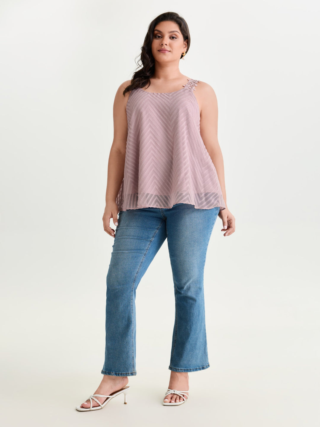 Lace Trim Flowy Tank Top