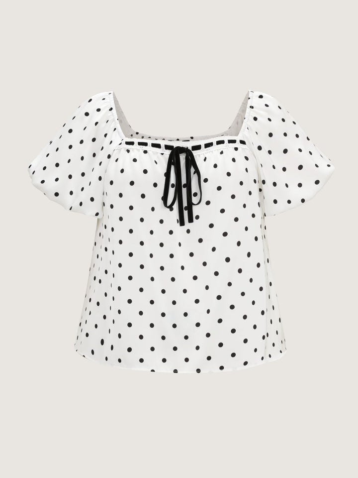 Timeless Polka Dots Neck-Tie Blouse