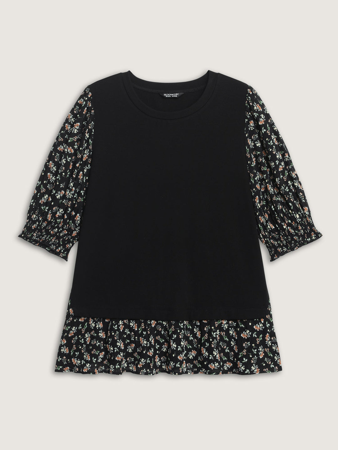 2-in-1 Floral Print Knit Top