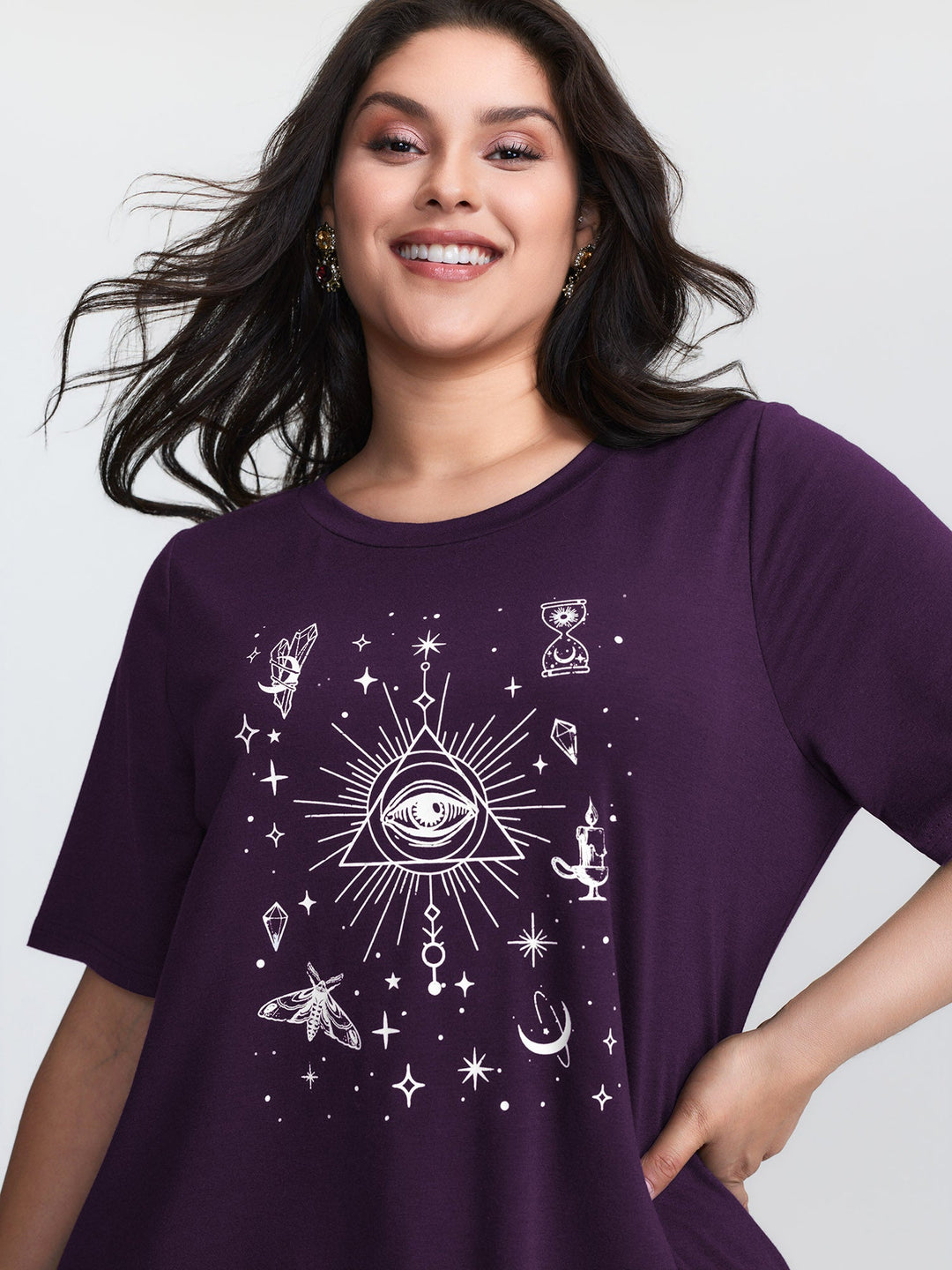 Celestial Print Round Neck T-Shirt