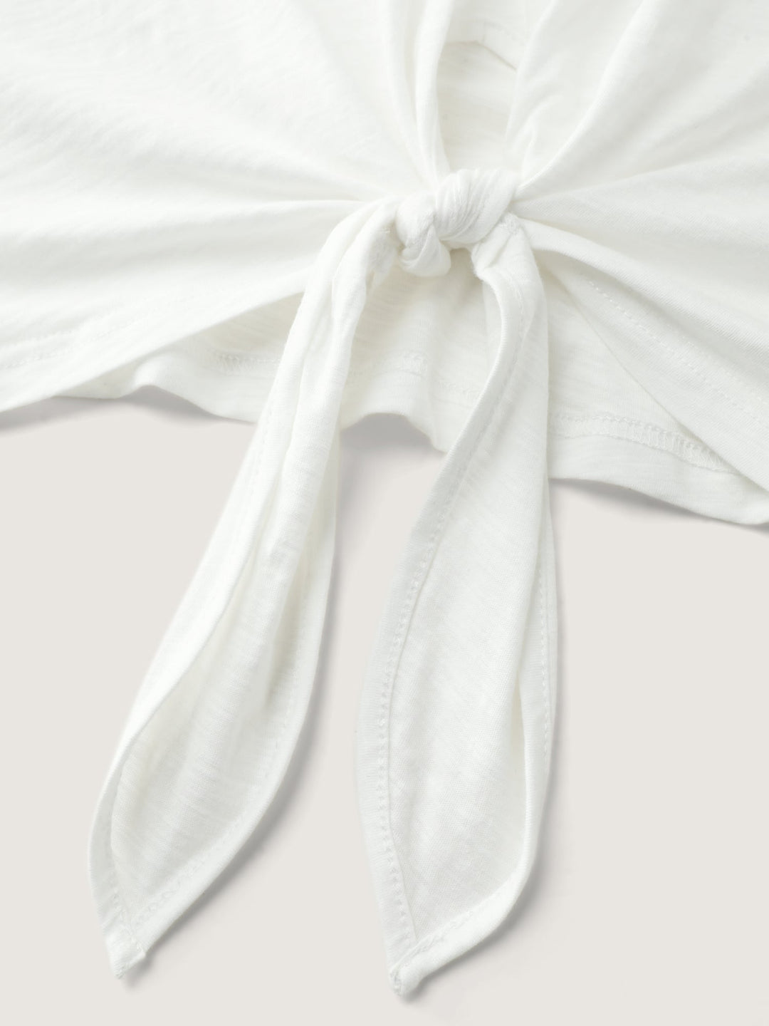 Pure Cotton Floral Sleeve Knotted T-Shirt
