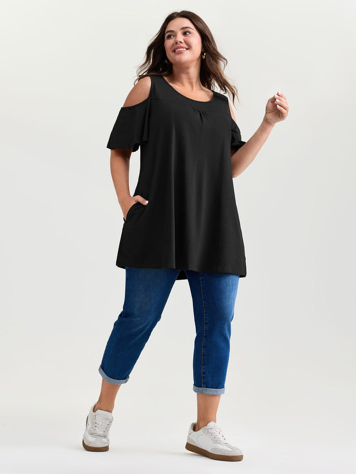 Supersoft Bust-Friendly Shoulder Cut-Out T-Shirt