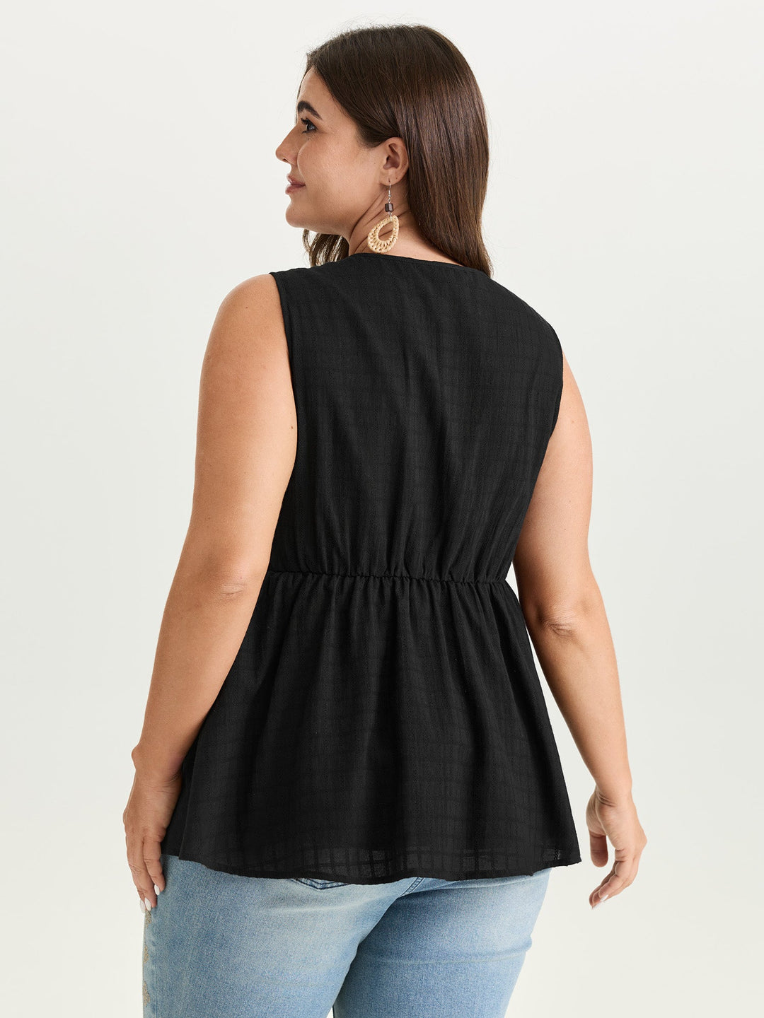 Pure Cotton Jacquard Embroidered Tank Top