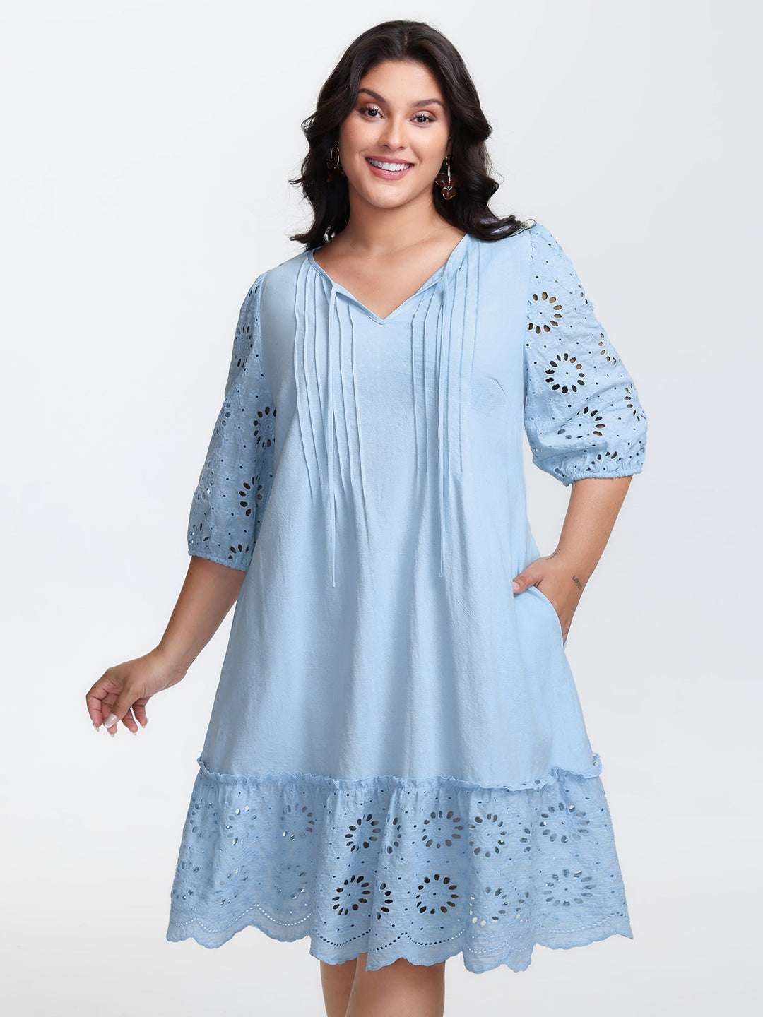 Pure Cotton Cut-Out Detail Mini Dress