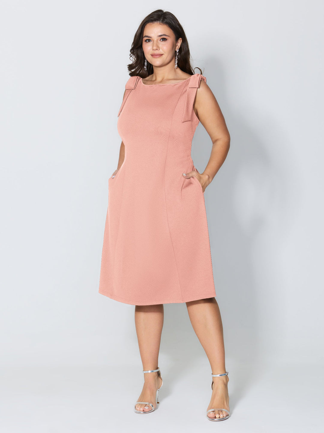 Shoulder Tie Sculpting Bodice Mini Dress