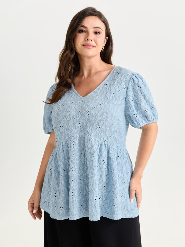Back Bow Tie Textured Top