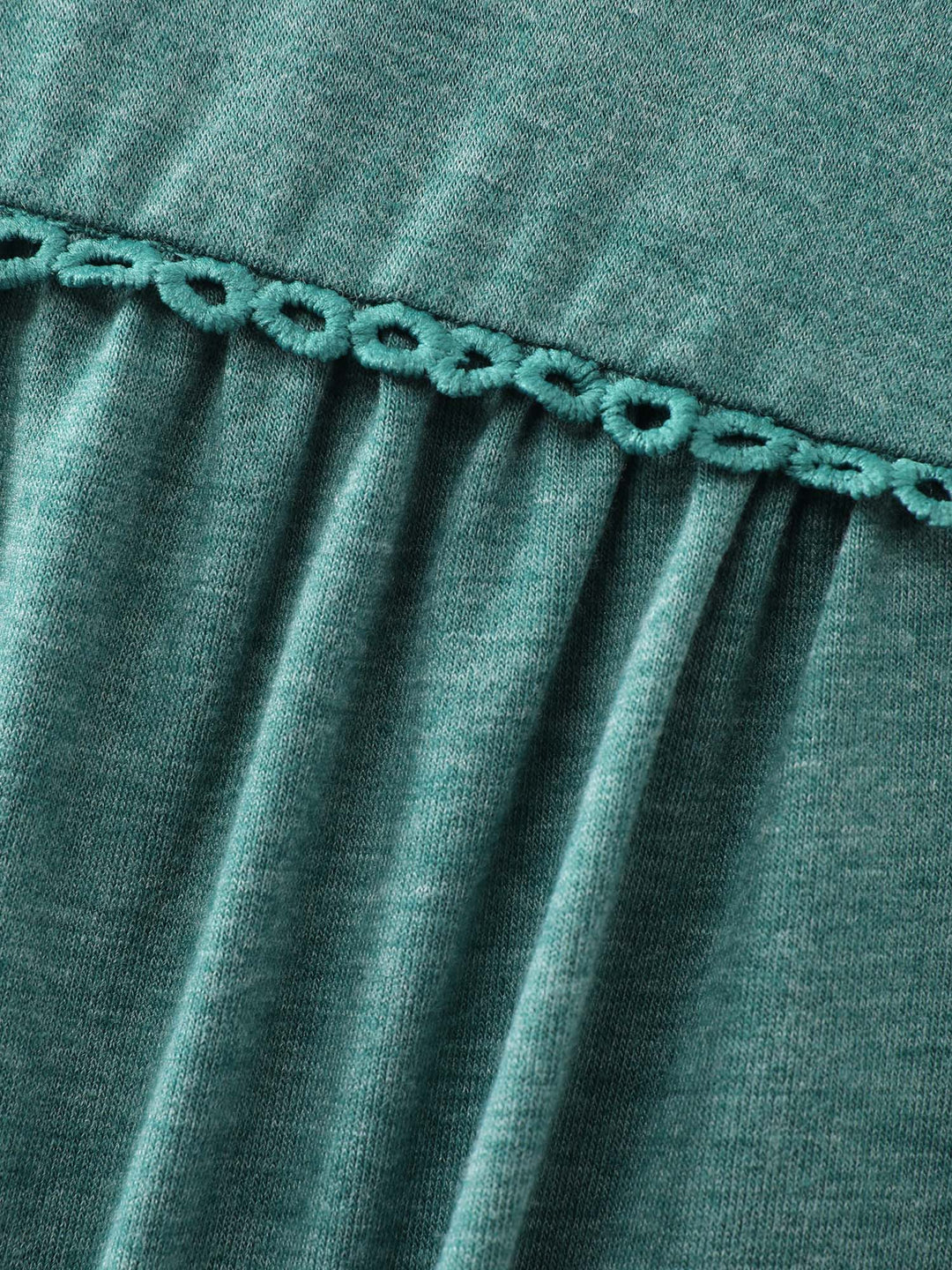 Supersoft Lace Trim Neckline Knit Top