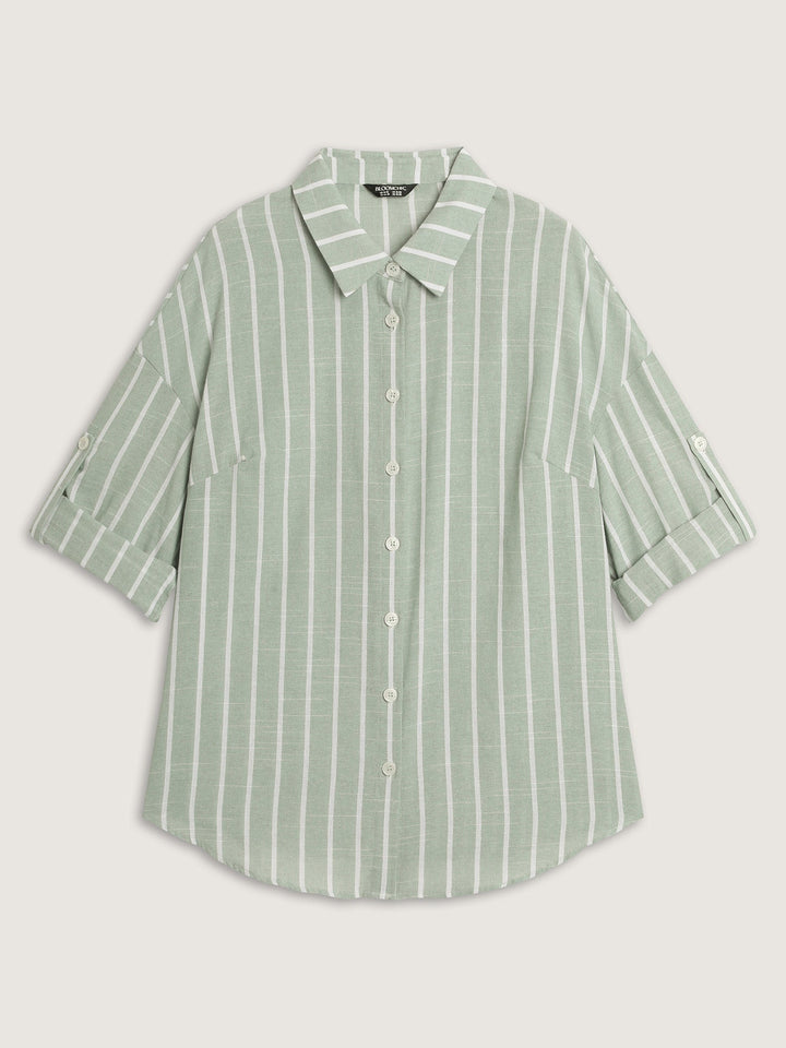 Adjustable Tab Sleeve Button-Down Shirt