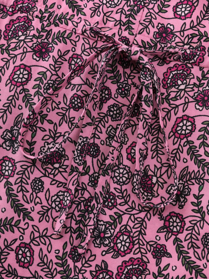 Supersoft Floral Color Contrast Print Maxi Dress
