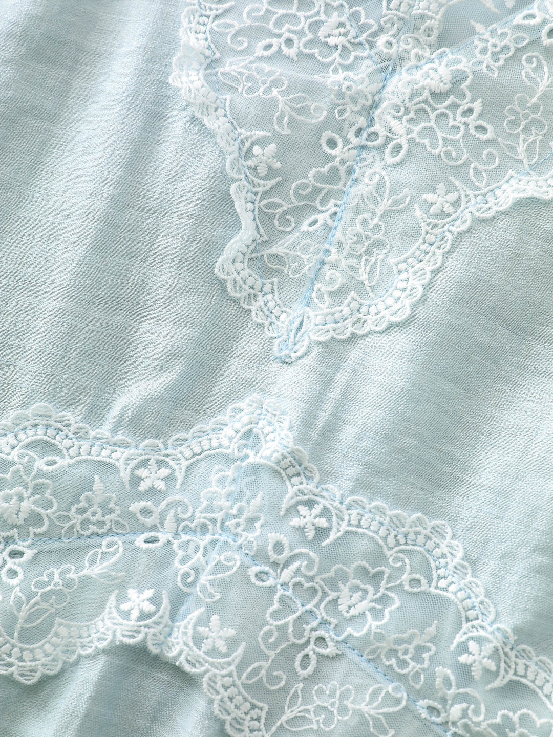 Lace Neckline Plain Blouse