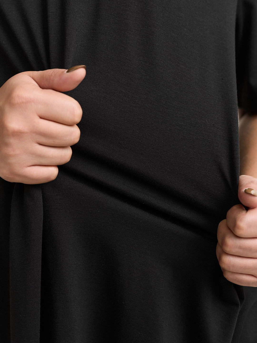 Supersoft Stretchy Draped Lace Trim Plain T-Shirt